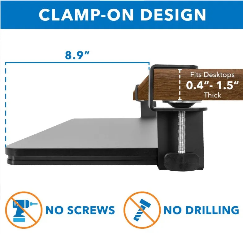 Adjustable Clamp-On Keyboard and Mouse Tray