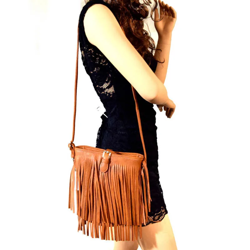 ADO | Fringe Messenger Purse Tan