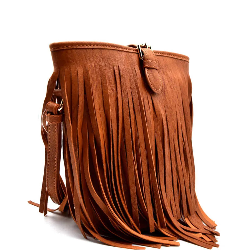 ADO | Fringe Messenger Purse Tan