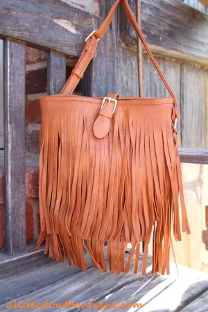 ADO | Fringe Messenger Purse Tan