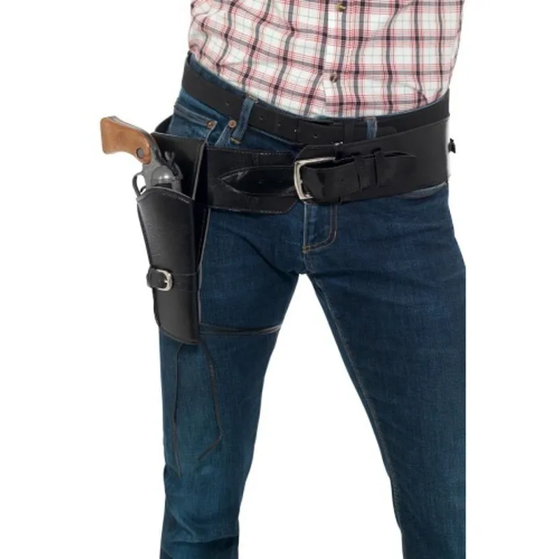 Adult Faux Leather Single Holster With Belt