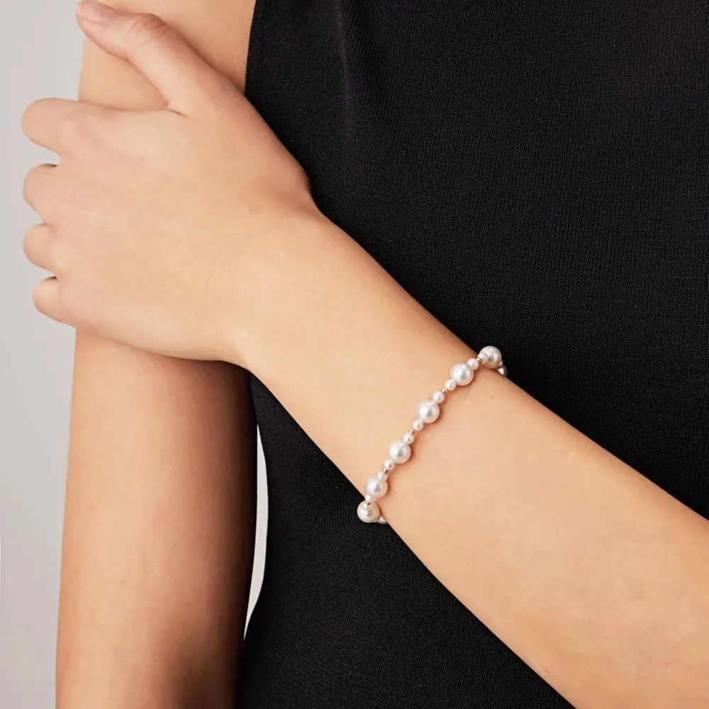 Akoya Saltwater Pearl 18K Gold Stylish Beaded Bracelet