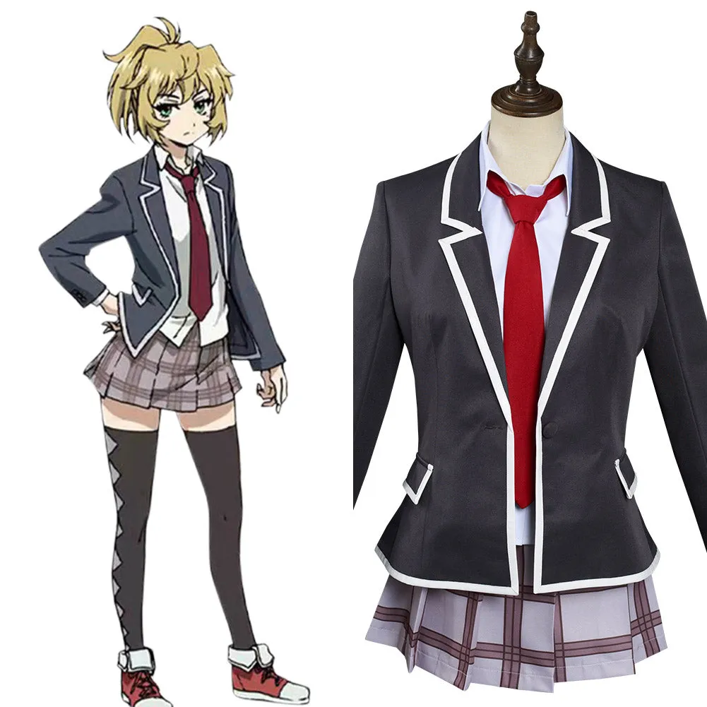 Anime Tenkuu Shinpan/High-Rise Invasion Halloween Carnival Suit Mayuko Nise Cosplay Costume Dress Outfit