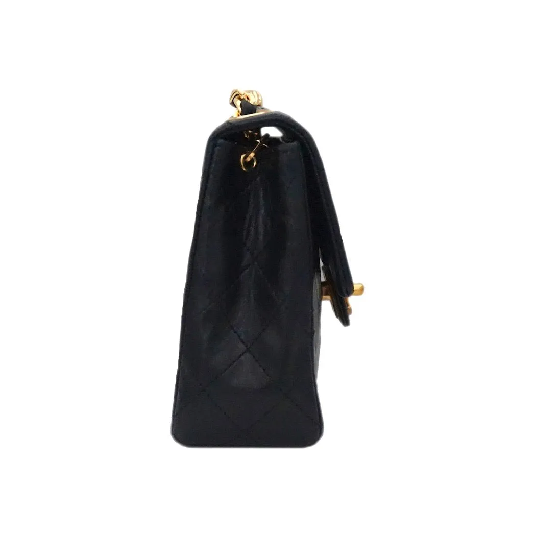 Authentic Chanel Vintage Black Lambskin 2.55 Mini Flapover