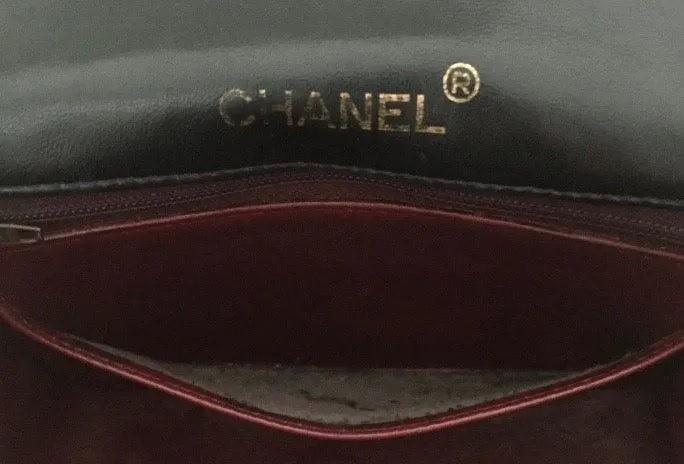 Authentic Chanel Vintage Black Lambskin 2.55 Mini Flapover
