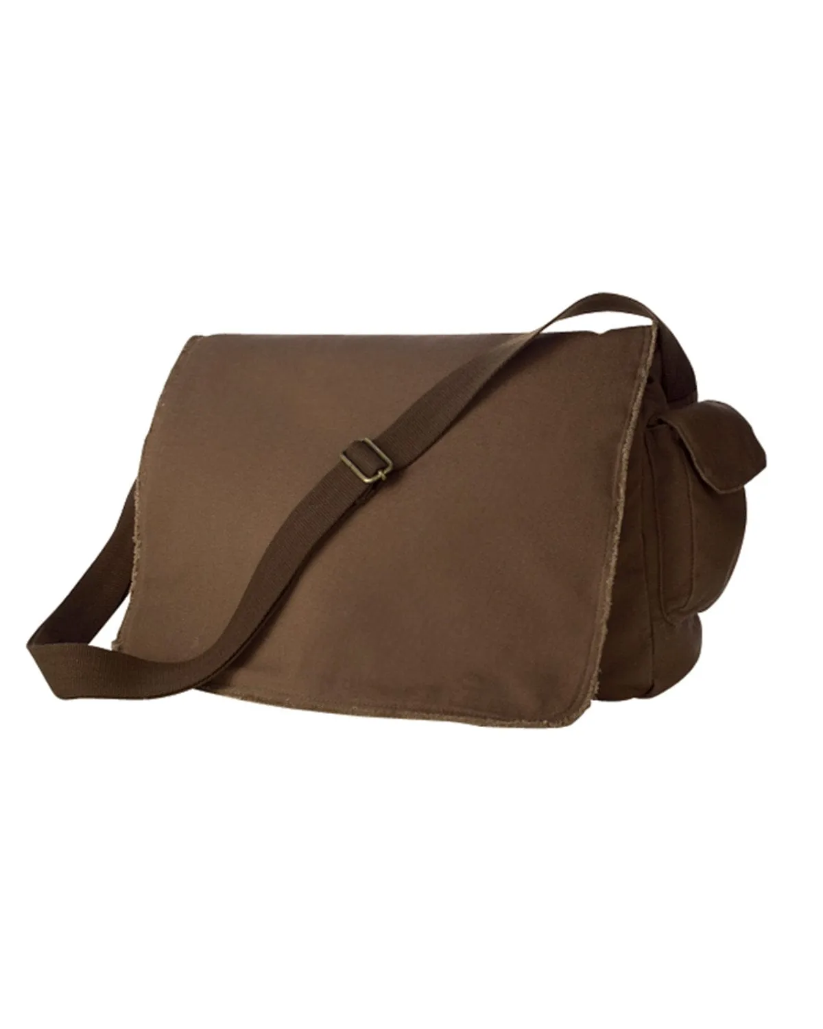 Authentic Pigment Raw-Edge Messenger Bag | Java