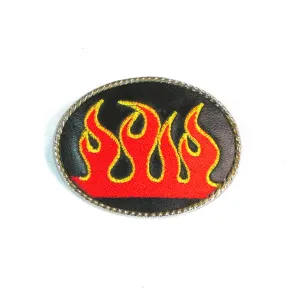 B-111  Embroidered Buckle- Red Flame