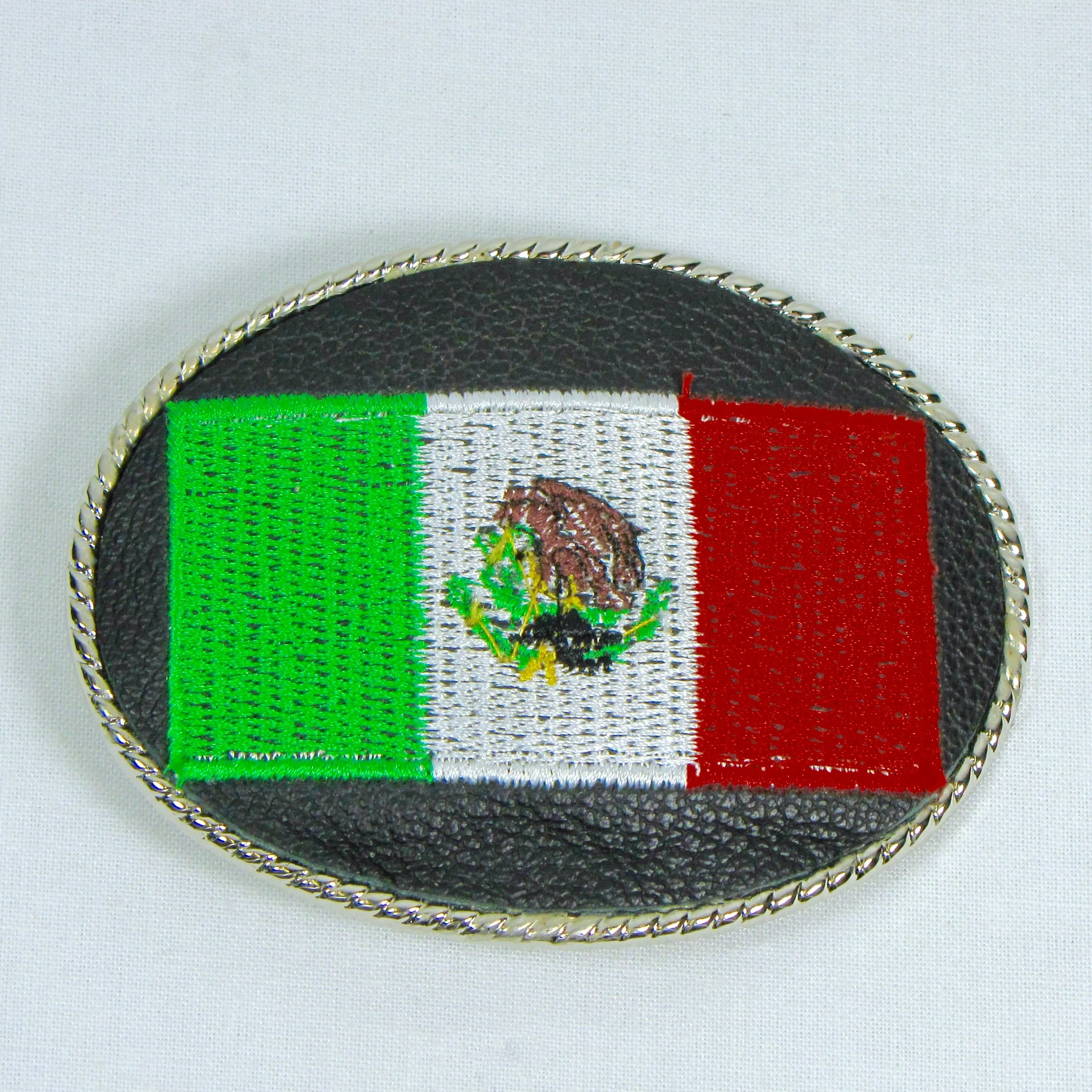 B-MX  Embroidered Buckle- Mexican Flag