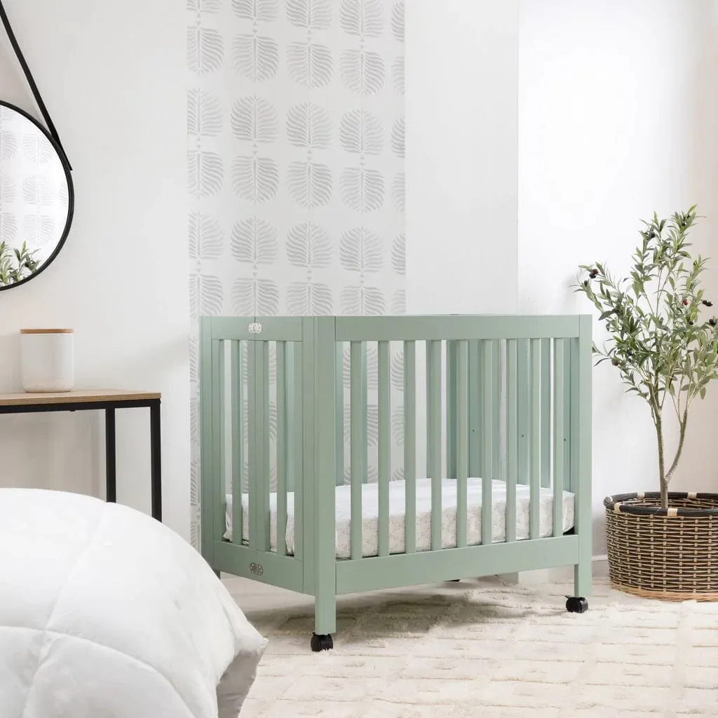Babyletto Origami Collapsible Mini Crib - Light Sage