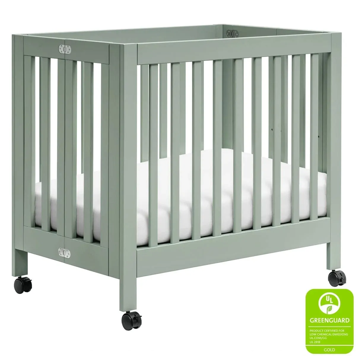 Babyletto Origami Collapsible Mini Crib - Light Sage