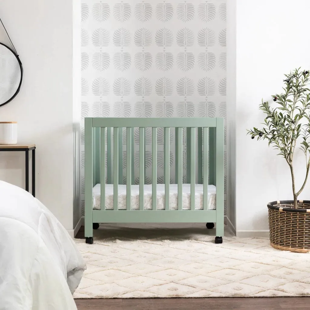 Babyletto Origami Collapsible Mini Crib - Light Sage