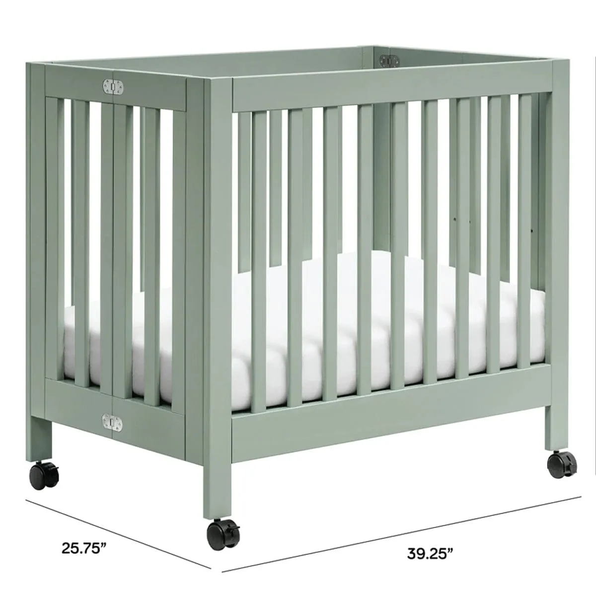 Babyletto Origami Collapsible Mini Crib - Light Sage