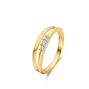 Bague anneaux multiples - Or Jaune, Diamants (067243A)