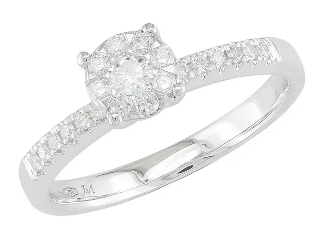 Bague avec motif - Or Blanc, Diamants (J&A6584)