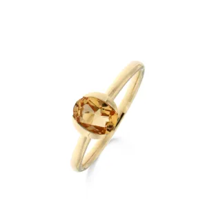 Bague avec motif - Or Jaune, Citrine (063445/J)