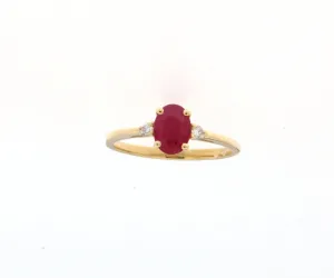 Bague avec motif - Or Jaune, Diamants et Rubis (065311RA)