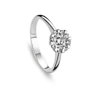 Bague pavé serti cœur - Or Blanc, Diamants (GR2975WB)