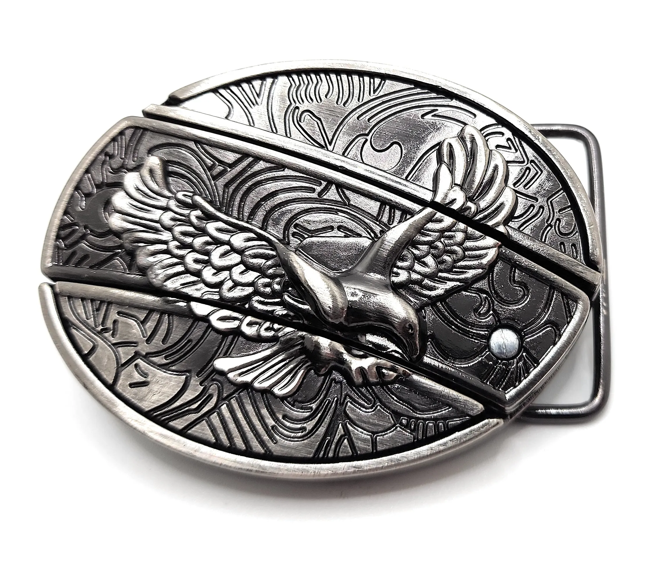 Bald Eagle Folding Knife Belt Buckle