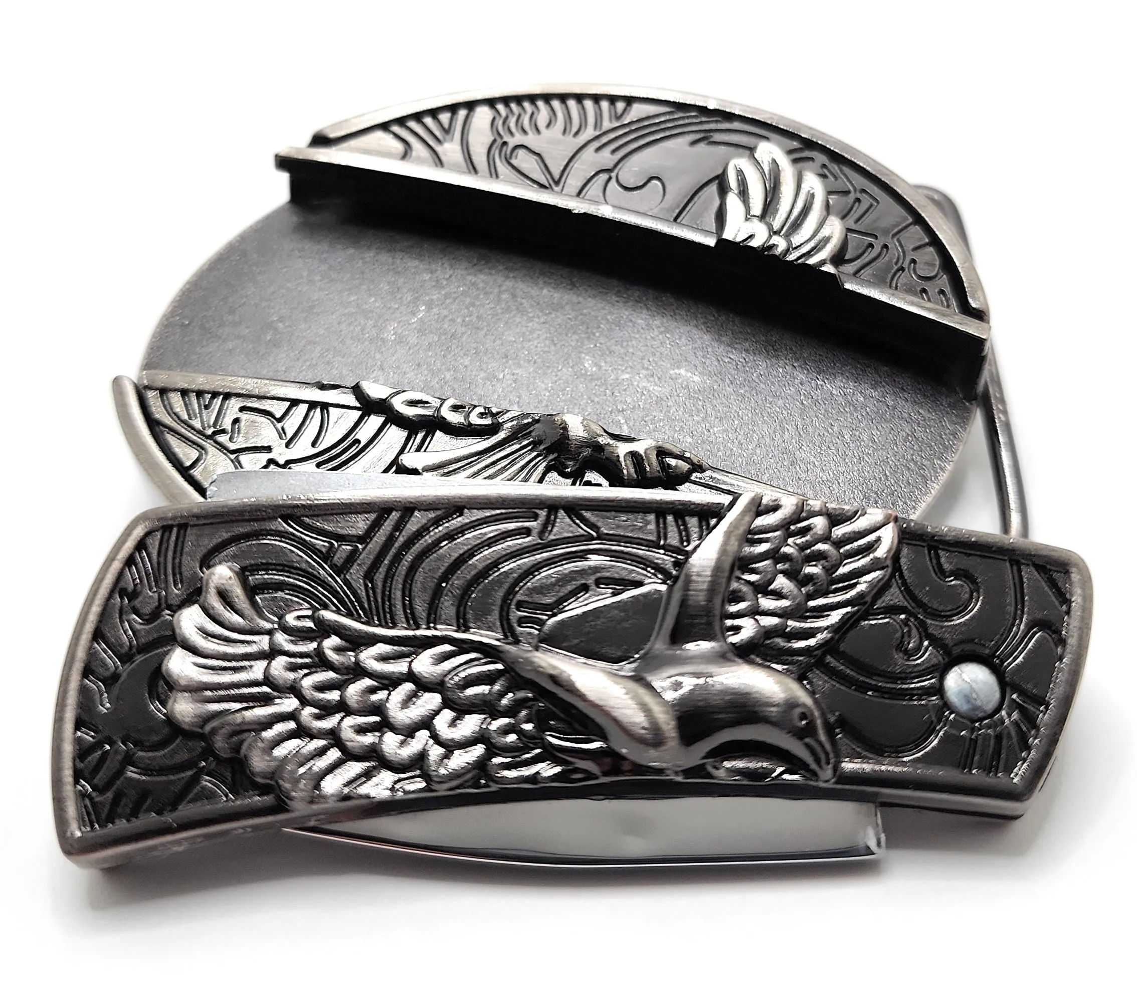 Bald Eagle Folding Knife Belt Buckle