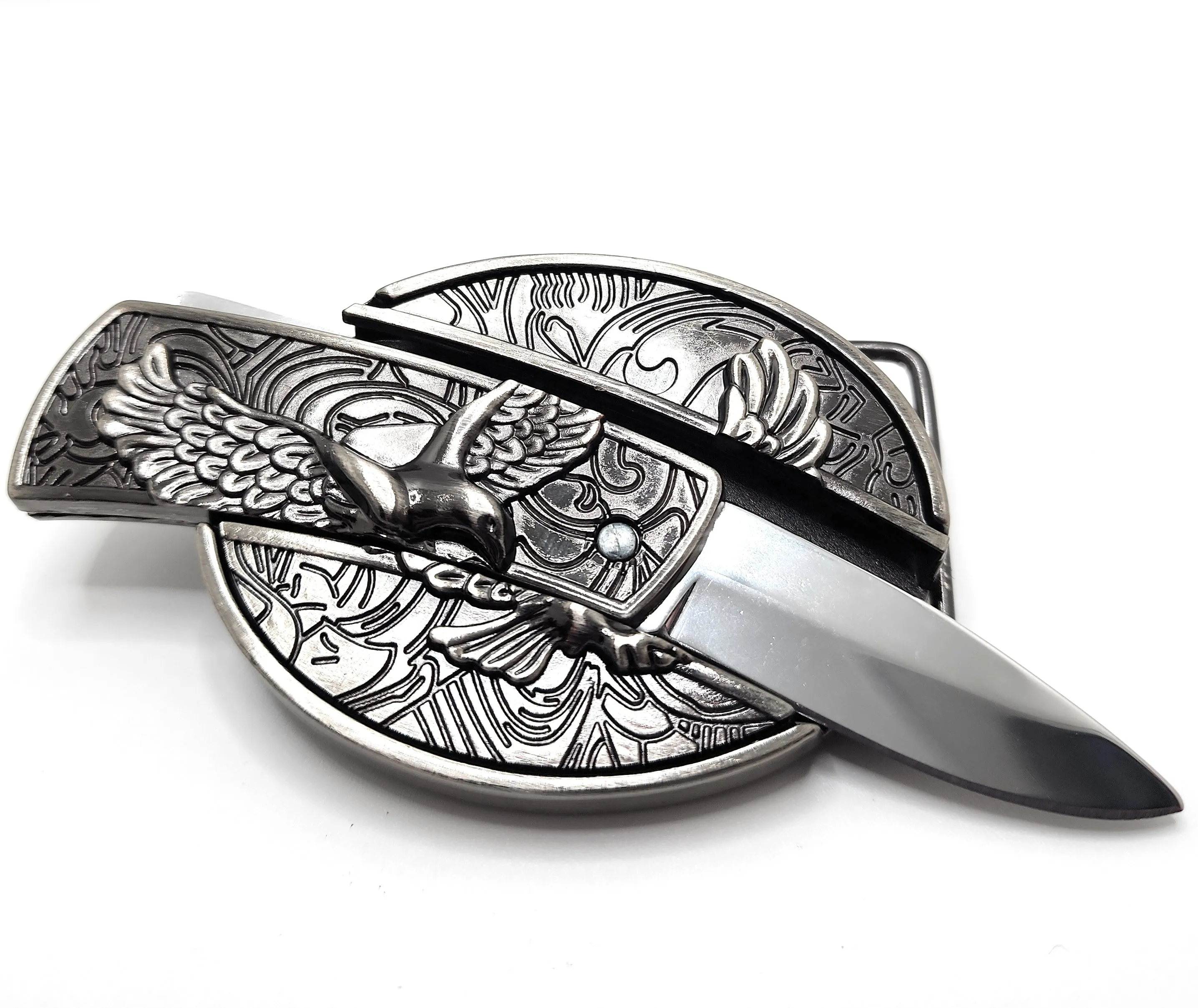 Bald Eagle Folding Knife Belt Buckle