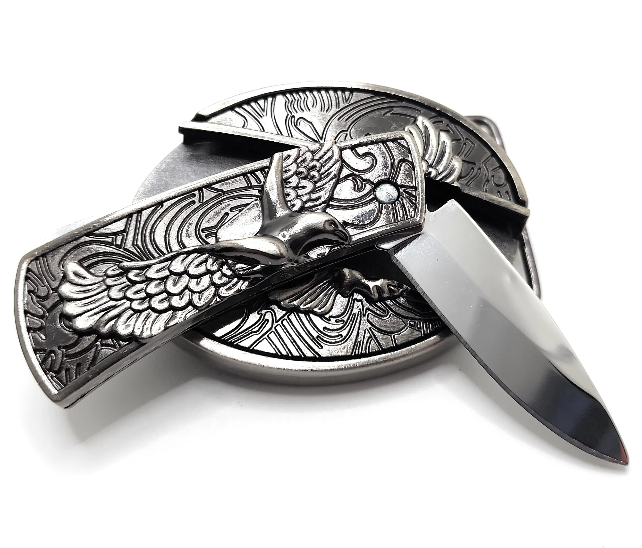 Bald Eagle Folding Knife Belt Buckle