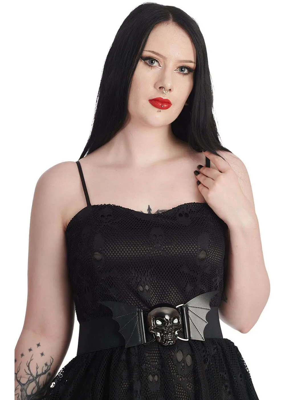 Banned Storm Skull Elastic Belt Black