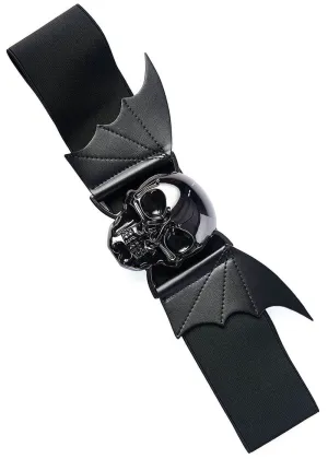 Banned Storm Skull Elastic Belt Black