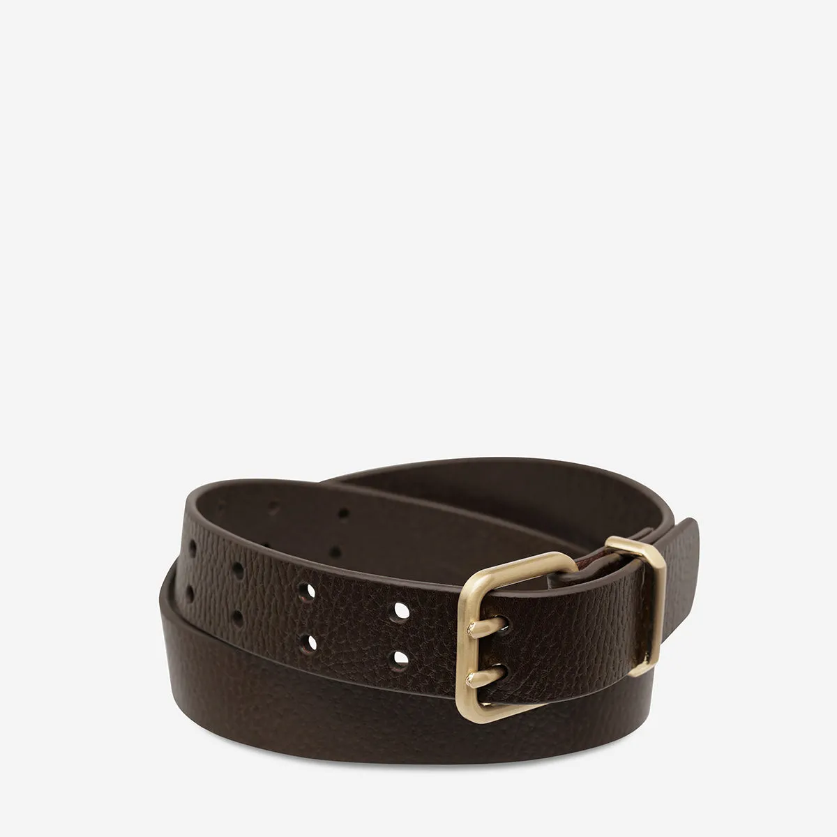 Barely Moving Belt - Choc/Gold
