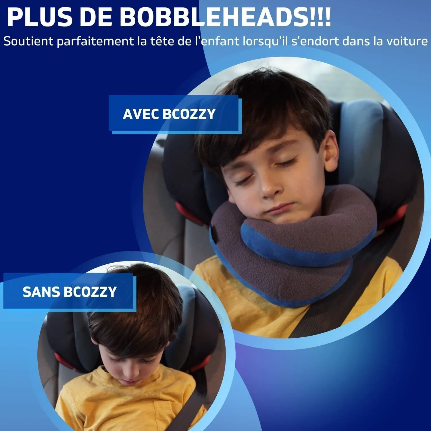 BCOZZY Kids Neck Pillow for Car & Airplane, Perfect Toddler Kids Travel Pillow, Road Trip Essentials, for Kids Boys & Girls, Soft, Washable, Carry Bag, 3-7 Years Old, Navy - with pink bag, Retails $76 