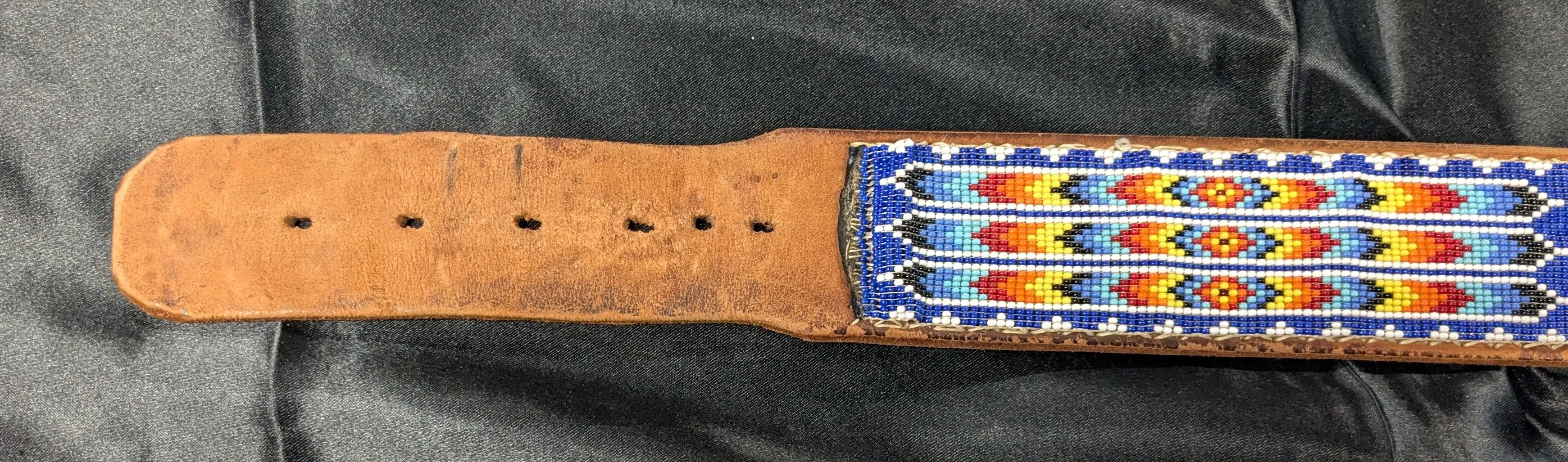Beaded Leather Belt