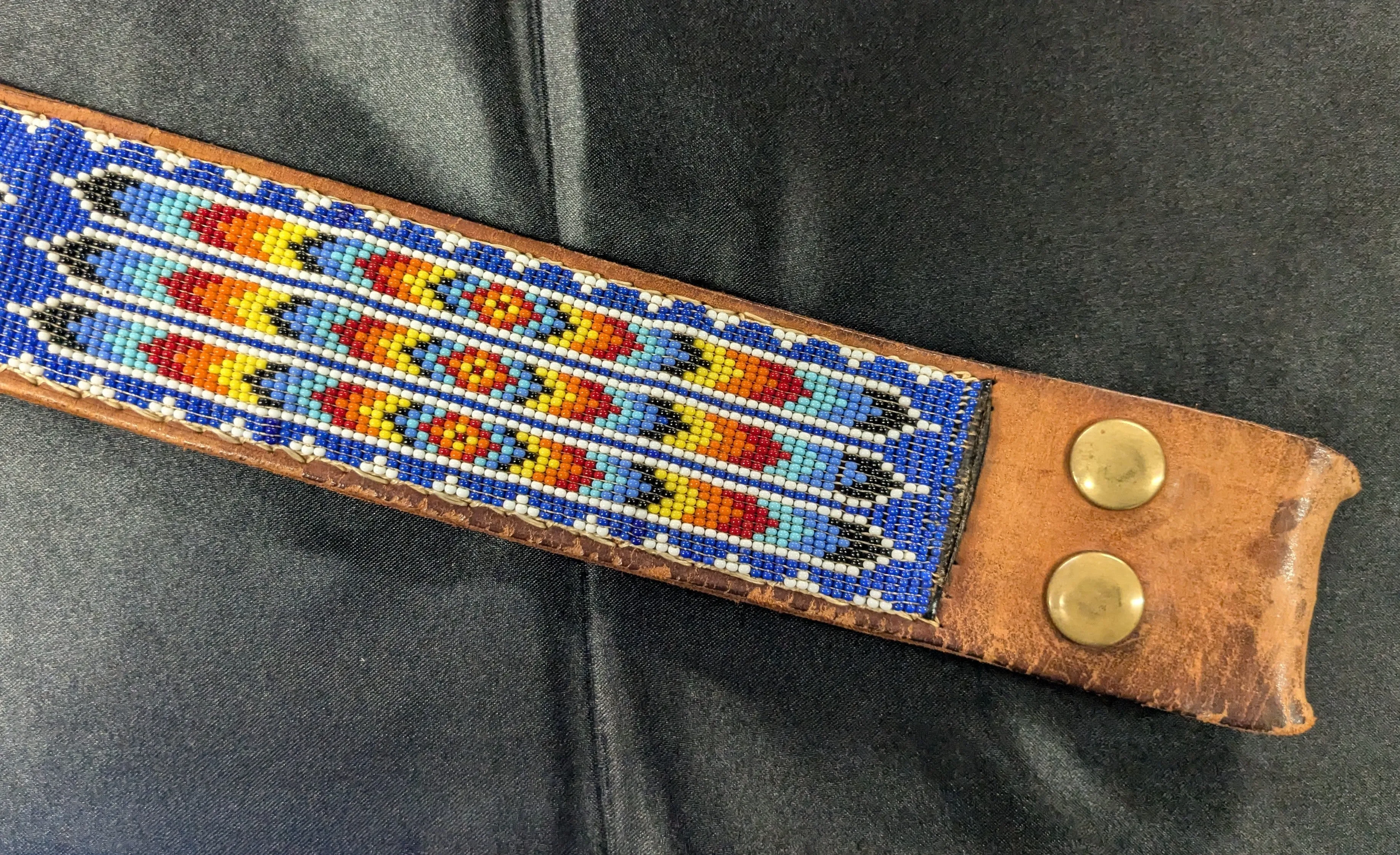 Beaded Leather Belt