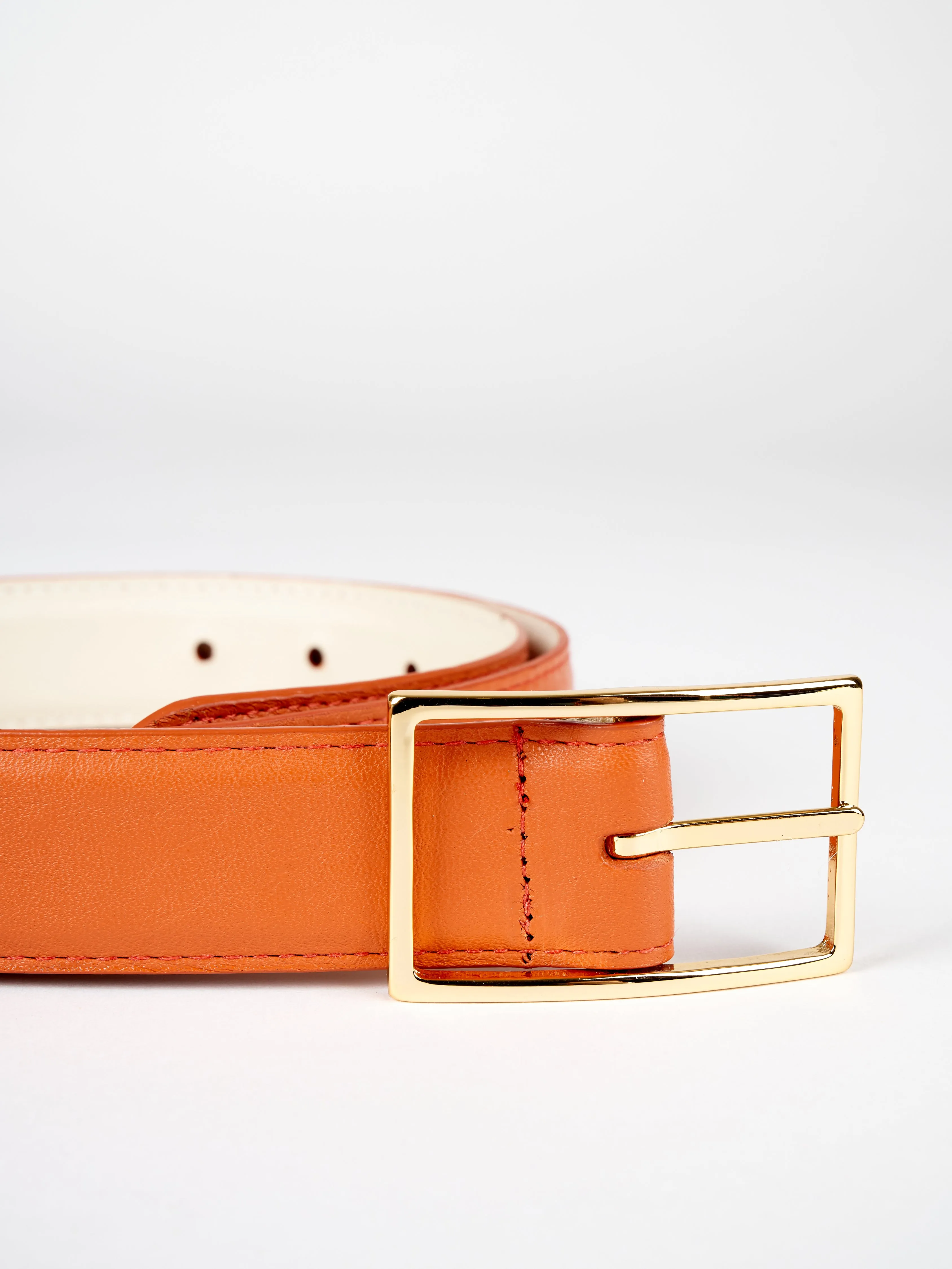 belt - tangerine/bone