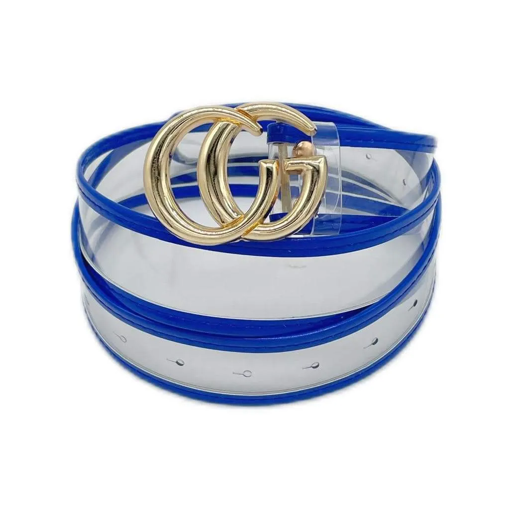 Belt transparent with colored borders