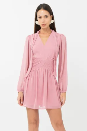 Betsy Neck Tie Mini Dress
