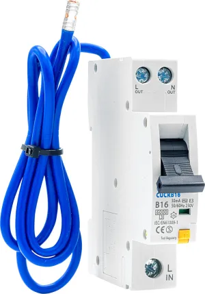 BG CUCRB16 16A SP 1 Module B Curve 6kA 30mA Type AC Compact RCBO