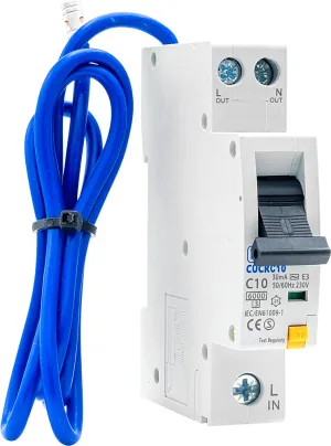 BG CUCRC10 10A SP 1 Module C Curve 6kA 30mA Type AC Compact RCBO