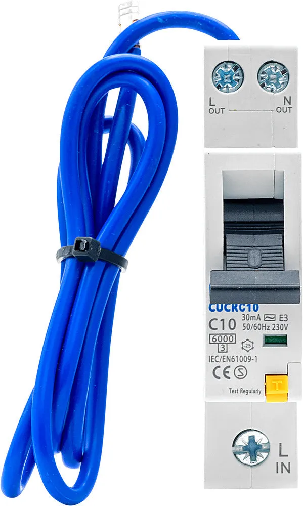 BG CUCRC10 10A SP 1 Module C Curve 6kA 30mA Type AC Compact RCBO