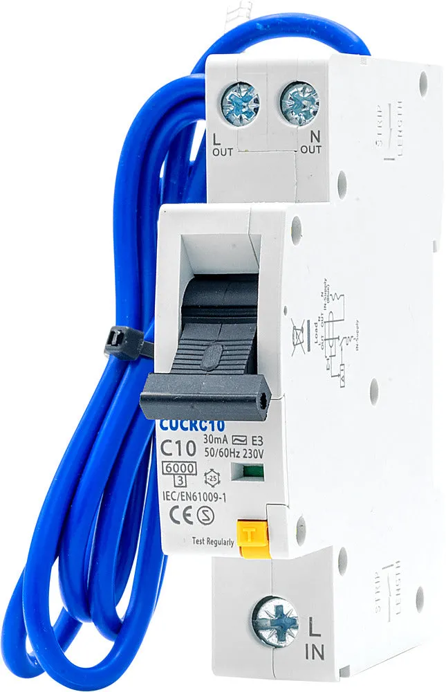 BG CUCRC10 10A SP 1 Module C Curve 6kA 30mA Type AC Compact RCBO