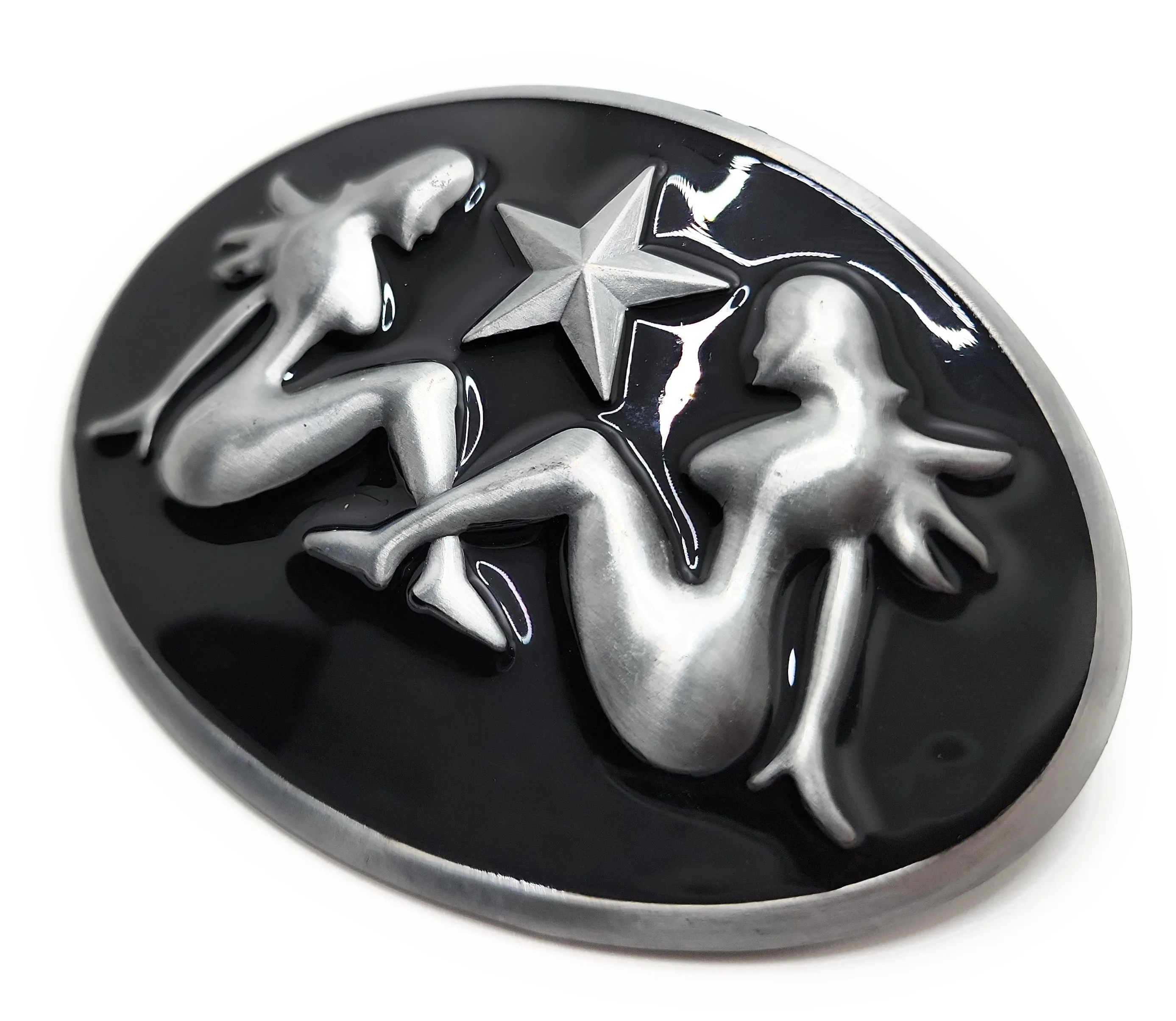 Big 3D Trucker Girls and Star / Mud Flap Girl / Silhouetted Girl Belt Buckle