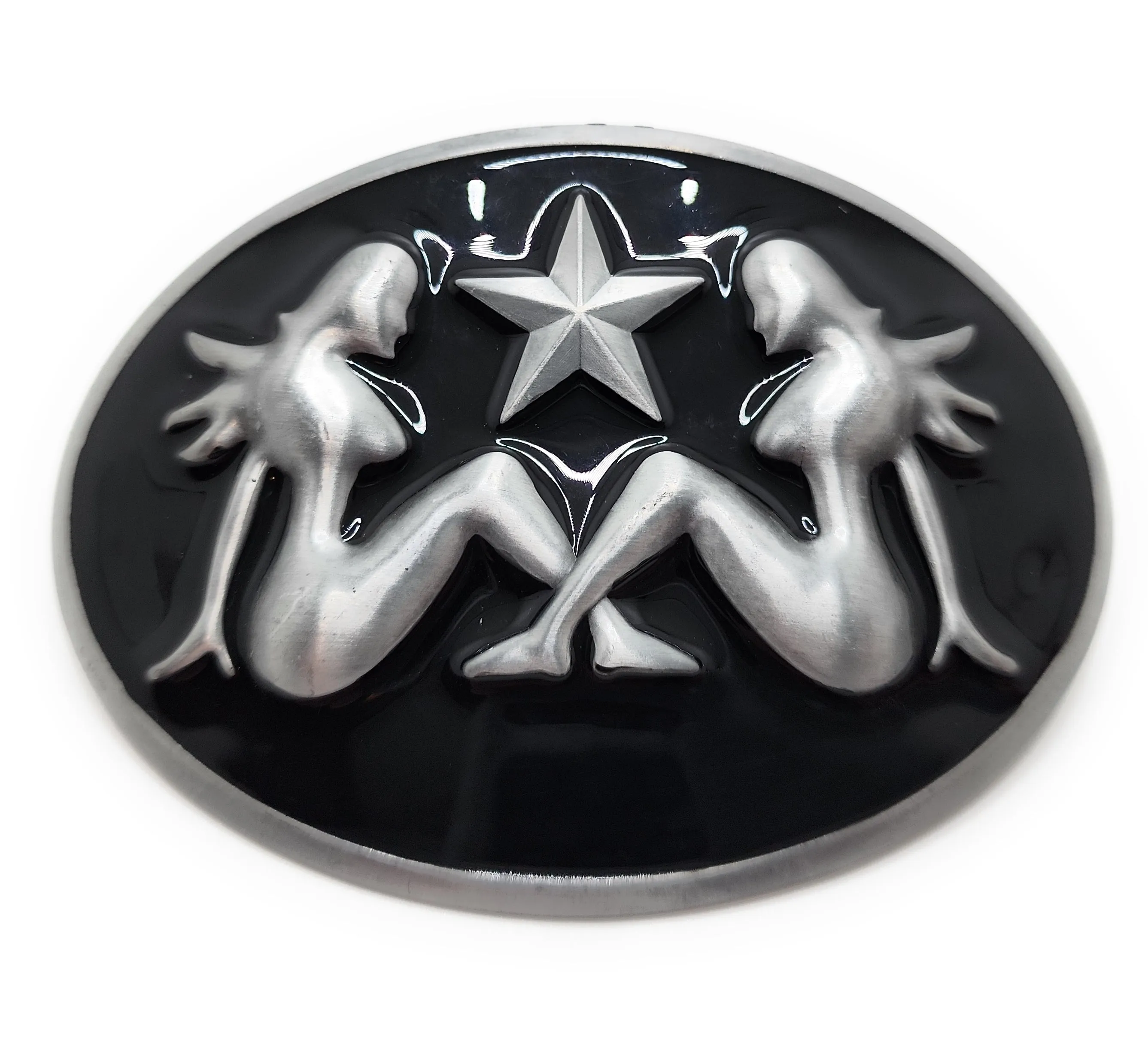 Big 3D Trucker Girls and Star / Mud Flap Girl / Silhouetted Girl Belt Buckle