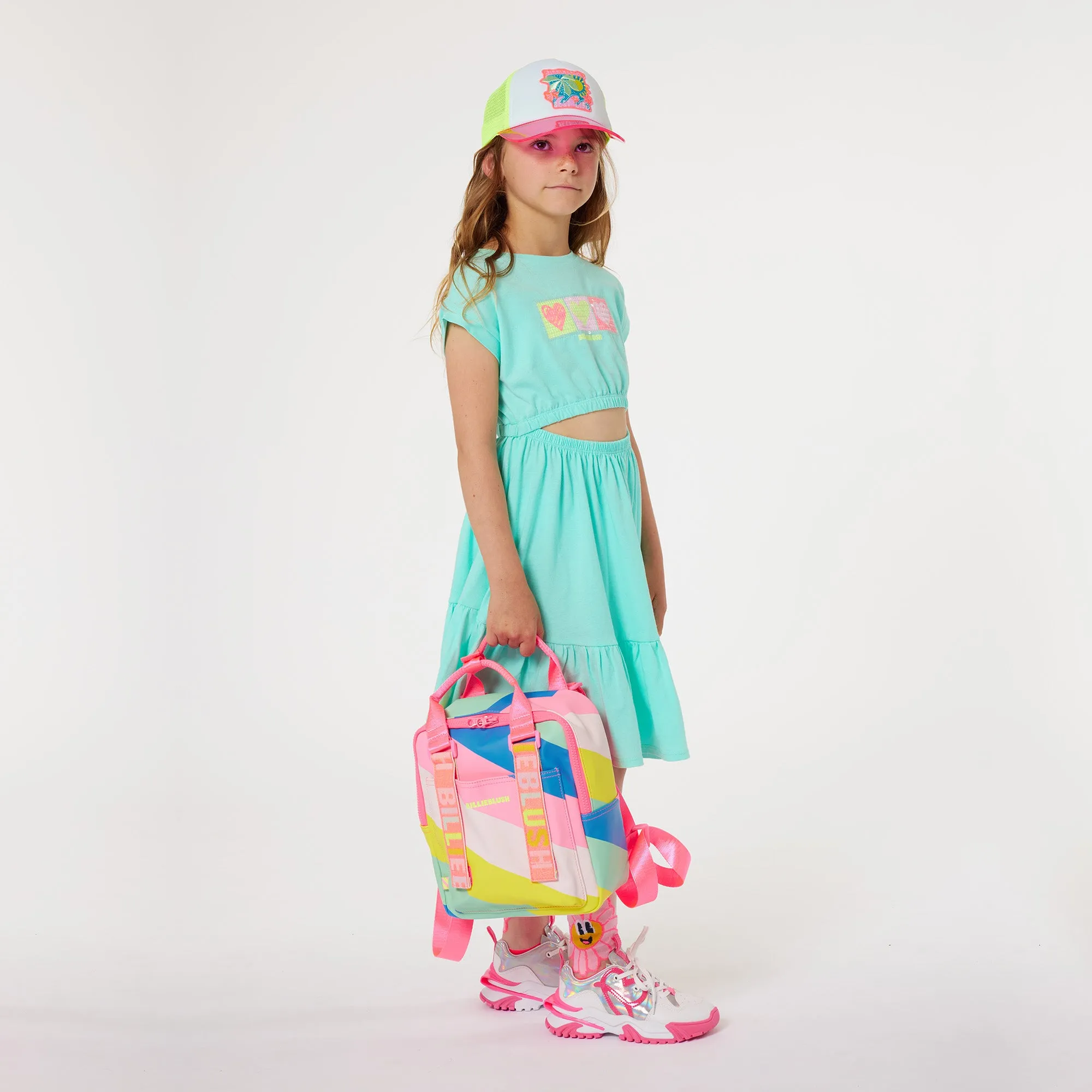 Billie Blush - Striped Rose Fluorescent Backpack  - Multicolor
