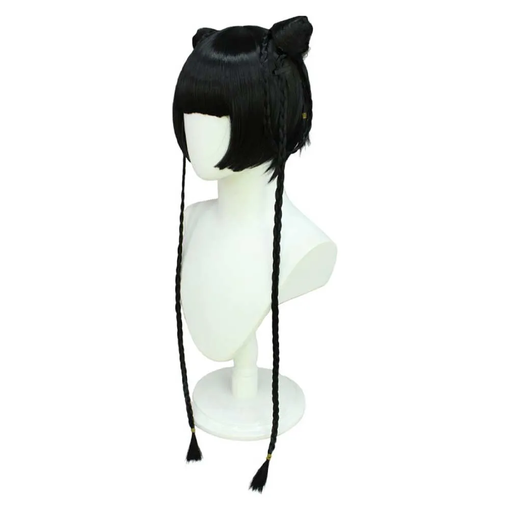 Black Butler Ran Mao Anime Character Cosplay Black Wig Heat Resistant Synthetic Hair Carnival Halloween Party Props