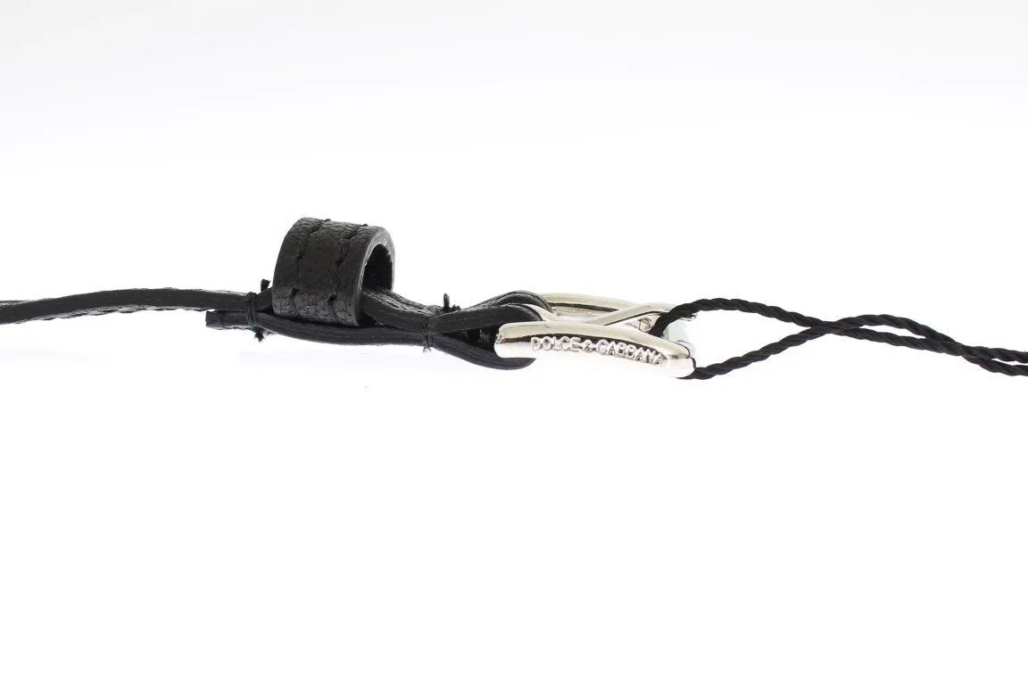 Black leather belt
