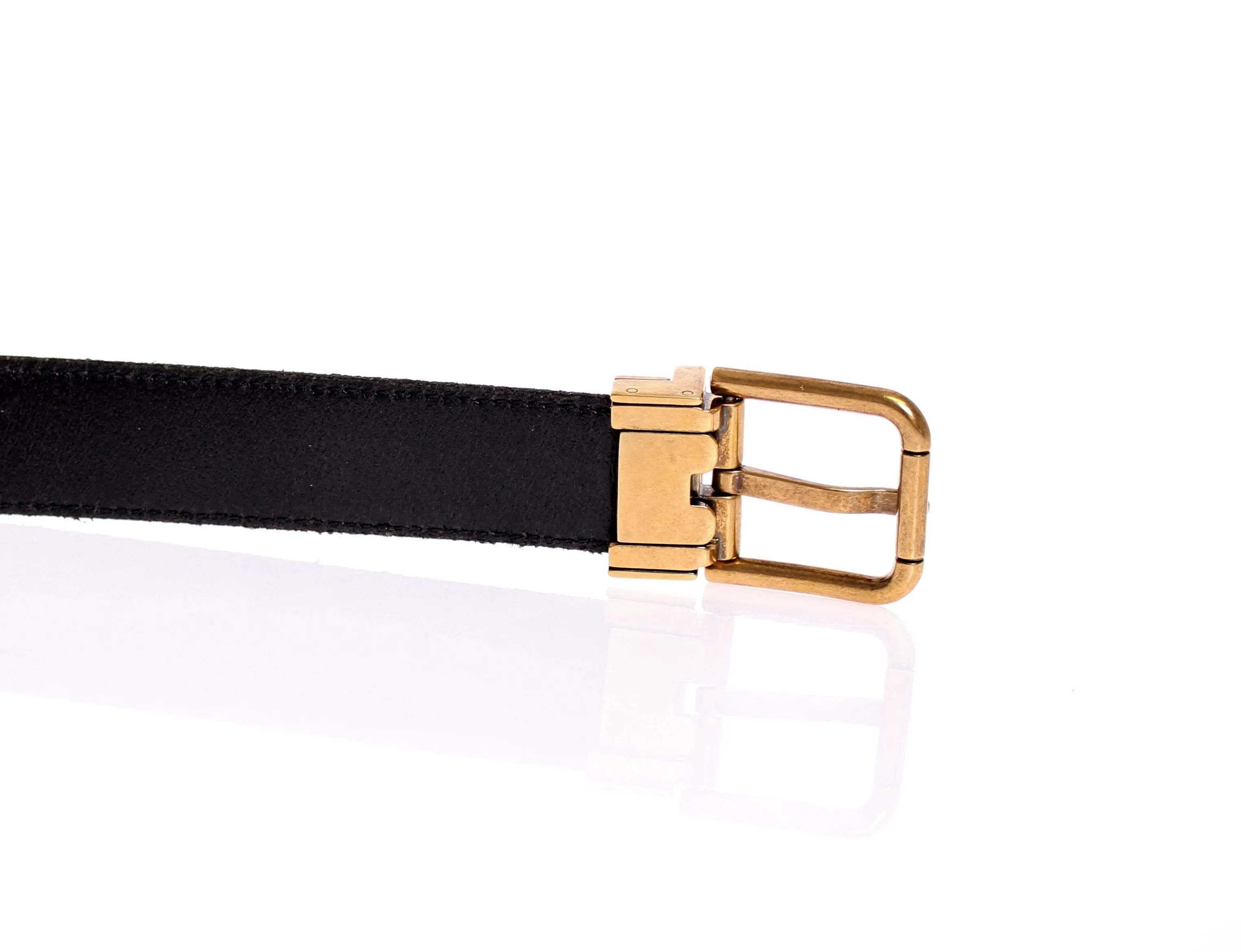 Black Leather Logo Belt