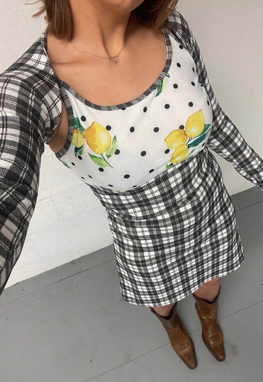 BLACK LEMON PICNIC DRESS