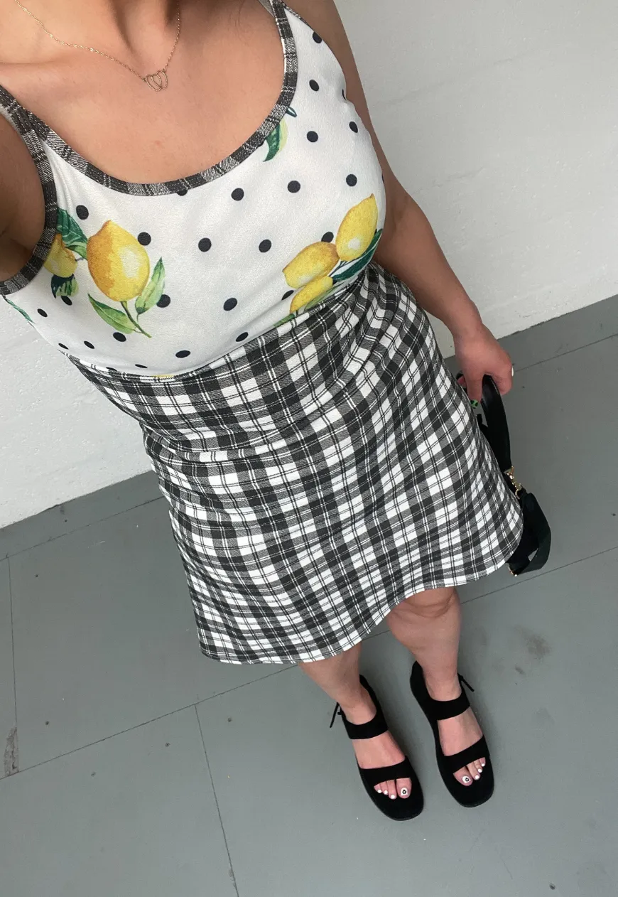 BLACK LEMON PICNIC DRESS