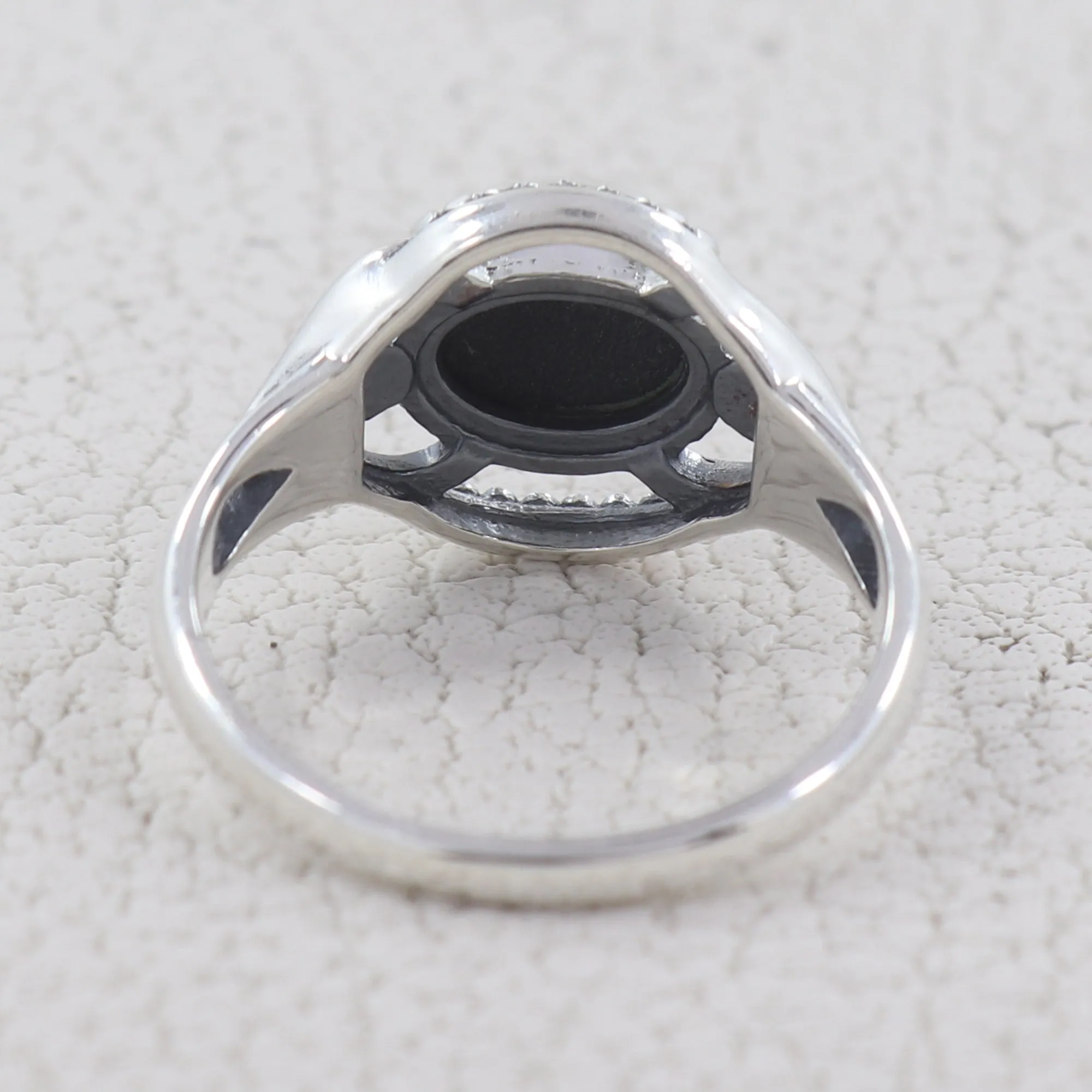 Black Onyx Gemstone Designer Silver Ring
