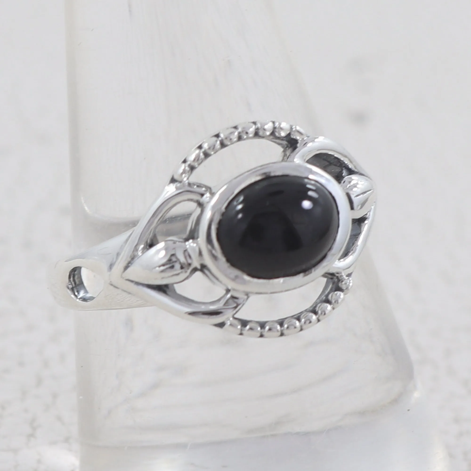 Black Onyx Gemstone Designer Silver Ring
