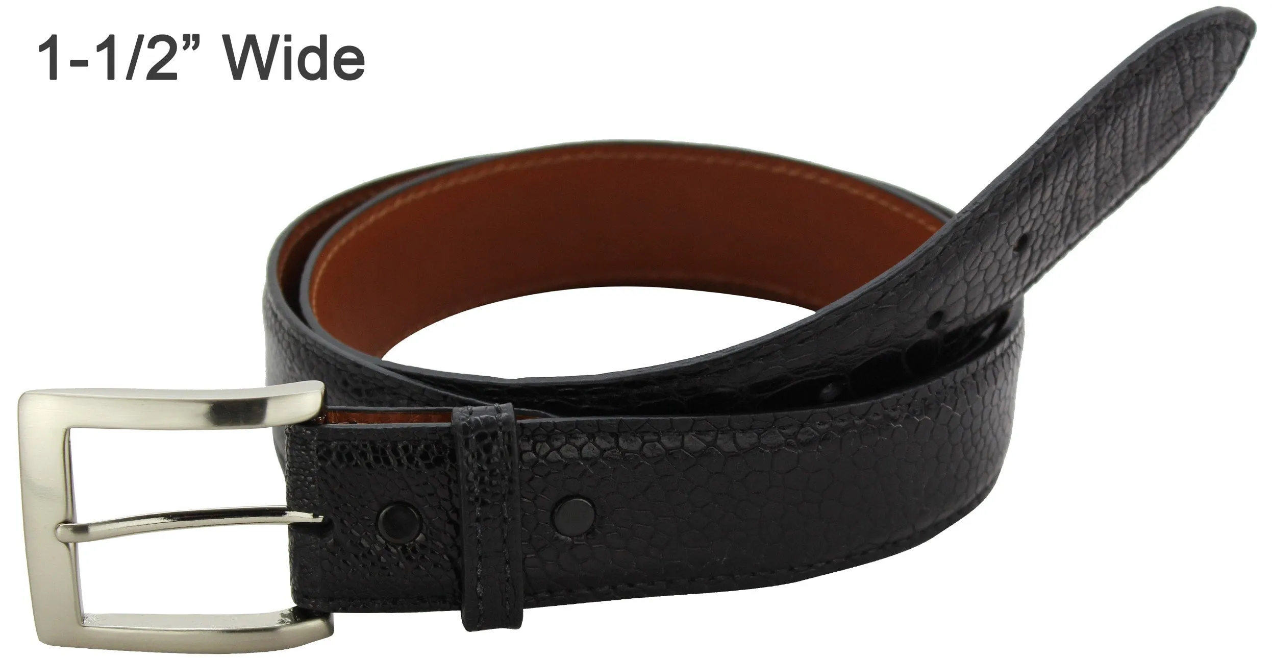 Black Ostrich Leg Designer Full Grain Leather Belt **Made To Order Allow 5 To 6 Weeks To Ship
