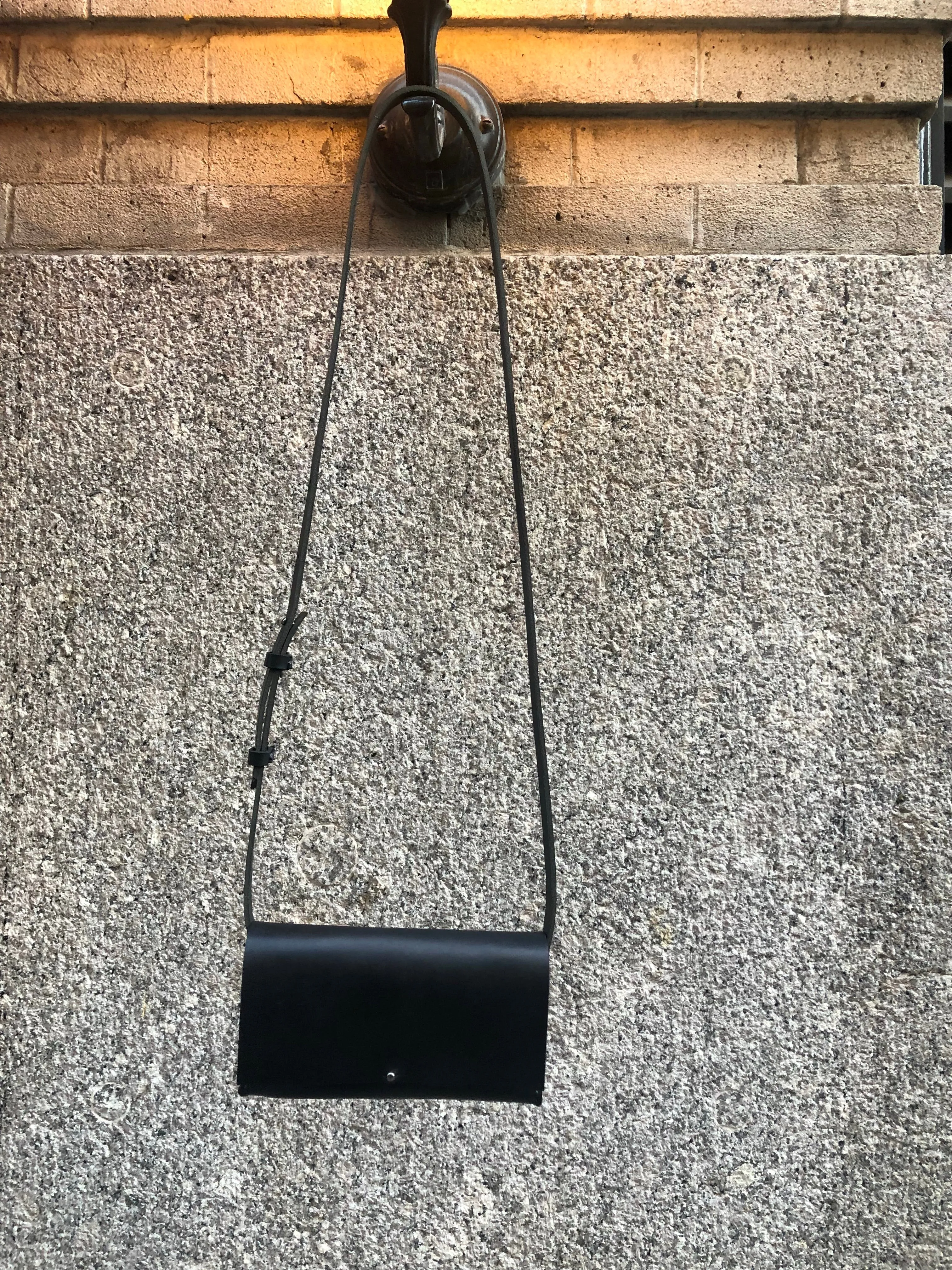 Black shoulder bag / Mini crossbody purse / Small black leather bag